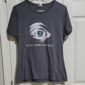 Gray Fitted Graphic Short Sleeve Tee